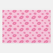 Valentijnsdag GOLD RED LIPSTICK KISSES Inpakpapier Vel (Voorkant 2)