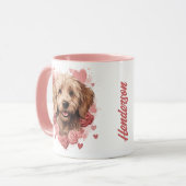 Valentijnsdag Golden Doodle Mok (Voorkant links)