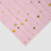 Valentijnsdag Golden Hearts roze Tissuepapier (Detail)