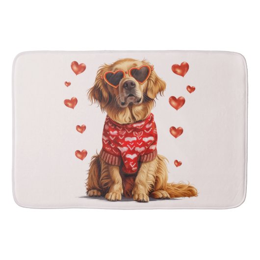 Valentijnsdag Golden Retriever Dog Badmat (Voorkant)