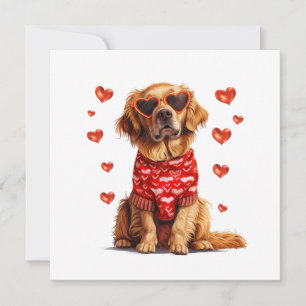 Valentijnsdag Golden Retriever Dog Feestdagenkaart