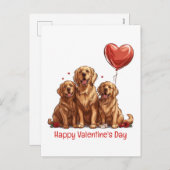 Valentijnsdag Golden Retriever Dog Feestdagenkaart (Voorkant / Achterkant)