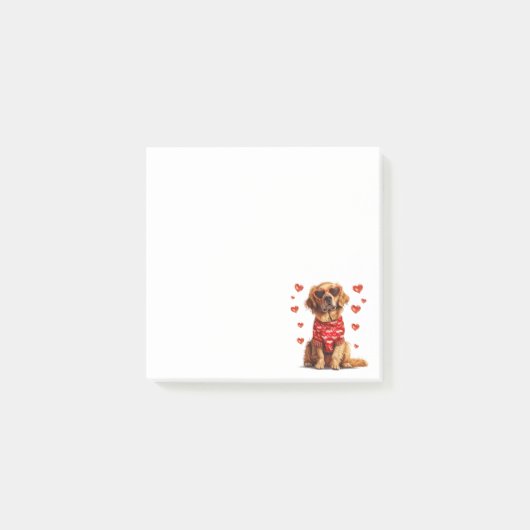 Valentijnsdag Golden Retriever Dog Post-it® Notes (Voorkant)