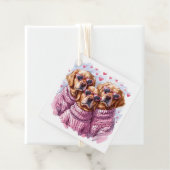 Valentijnsdag Golden Retriever Dogs Bedankjes Labels (In situ)