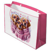 Valentijnsdag Golden Retriever Dogs Groot Cadeauzakje (Achterkant Gekanteld)