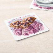 Valentijnsdag Golden Retriever Dogs Kartonnen Onderzetters (Schuin)