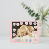 Valentijnsdag Golden Retriever Feestdagenkaart (Staand voorkant)