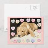 Valentijnsdag Golden Retriever Feestdagenkaart (Voorkant / Achterkant)