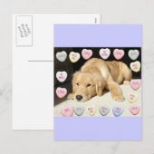 Valentijnsdag Golden Retriever Feestdagenkaart (Voorkant / Achterkant)