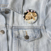 Valentijnsdag Golden Retriever Ronde Button 5,7 Cm (In situ)