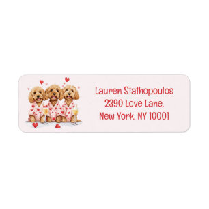 Valentijnsdag Goldendoodle Dogs Etiket