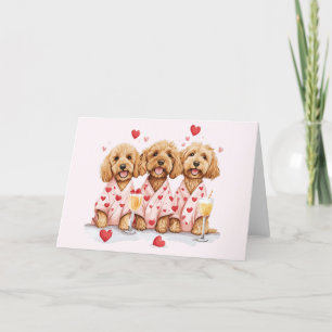 Valentijnsdag Goldendoodle Dogs Feestdagen Kaart