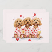 Valentijnsdag Goldendoodle Dogs Feestdagenkaart (Voorkant / Achterkant)