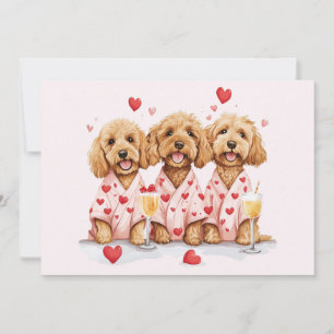 Valentijnsdag Goldendoodle Dogs Feestdagenkaart