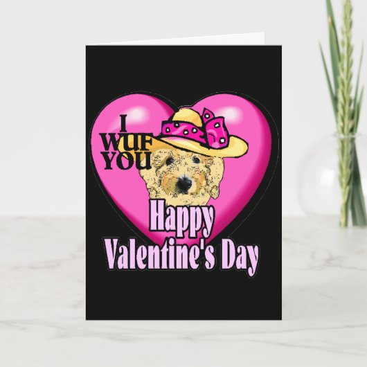 Valentijnsdag Goldendoodle Feestdagen Kaart (Voorkant)