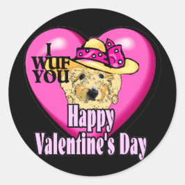 Valentijnsdag Goldendoodle Ronde Sticker