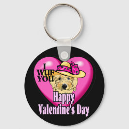Valentijnsdag Goldendoodle Sleutelhanger