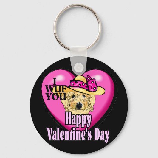 Valentijnsdag Goldendoodle Sleutelhanger (Voorkant)
