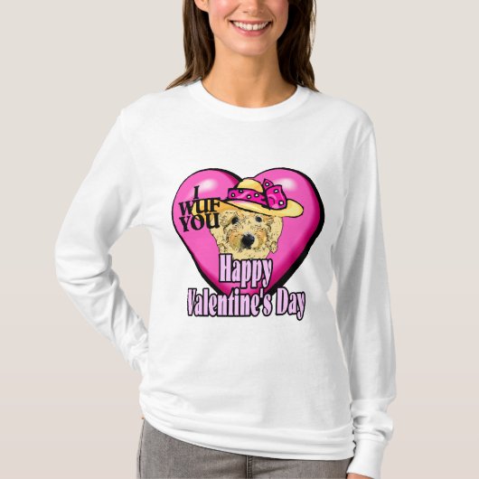 Valentijnsdag Goldendoodle T-shirt (Voorkant)