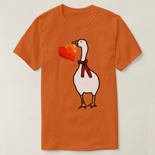 Valentijnsdag Goose Steals Rood Hart voor Liefde T-shirt (Design voorkant)