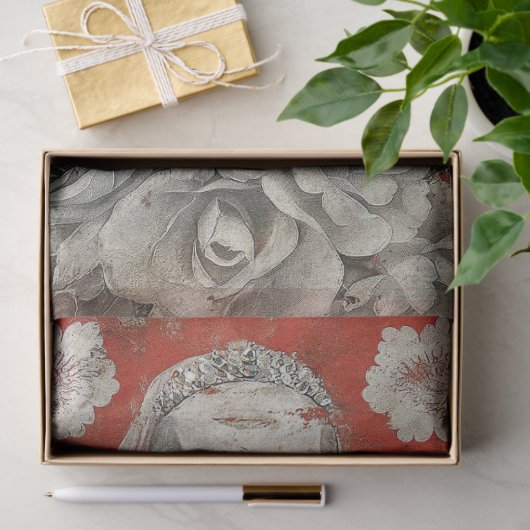 Valentijnsdag Gothic Bride Skeleton Decoupage Tissuepapier (Geschenk)