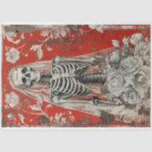 Valentijnsdag Gothic Bride Skeleton Decoupage Tissuepapier (Voorkant)
