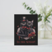 Valentijnsdag Gothic Katten Feestdagenkaart (Staand voorkant)