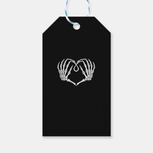 Valentijnsdag gotisch hart met skelet handen va cadeaulabel (Voorkant)