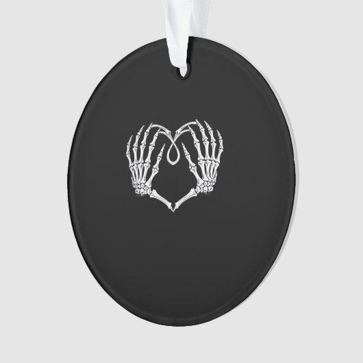 Valentijnsdag gotisch hart met skelet handen va ornament (voorkant)