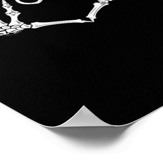 Valentijnsdag gotisch hart met skelet handen va poster (Hoek)