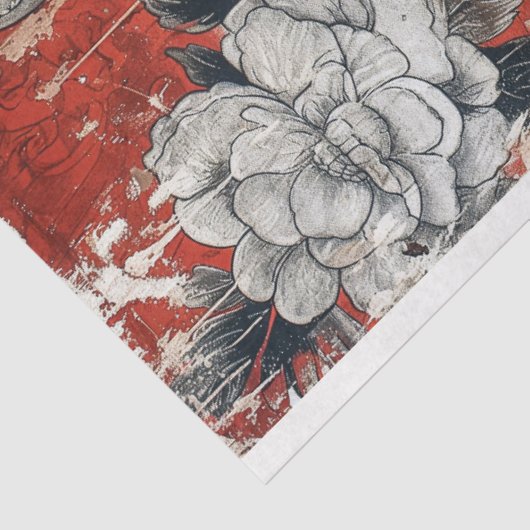 Valentijnsdag gotisch skelet schedel Tissuepapier (Detail)