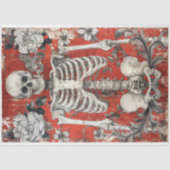 Valentijnsdag gotisch skelet schedel Tissuepapier (Voorkant)