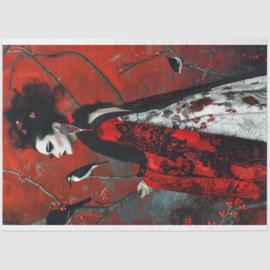 Valentijnsdag Gotische Mode Decoupage Tissuepapier (Voorkant)