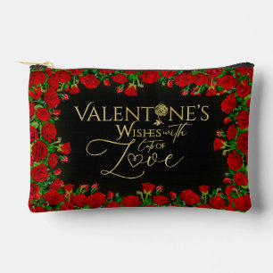 Valentijnsdag Gouden Calligrafie Rode Rozen Foto Etui