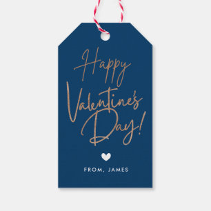 Valentijnsdag Gouden Glitter Cadeaulabel
