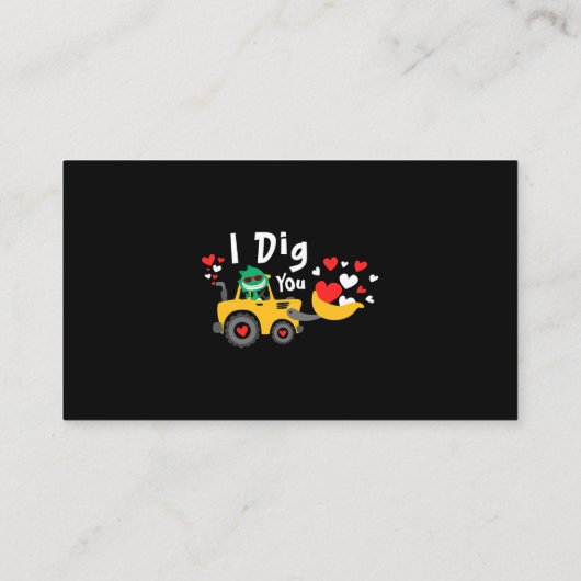 Valentijnsdag Graafmachine Dinosaurus Dino I Dig Y Visitekaartje (Achterkant)