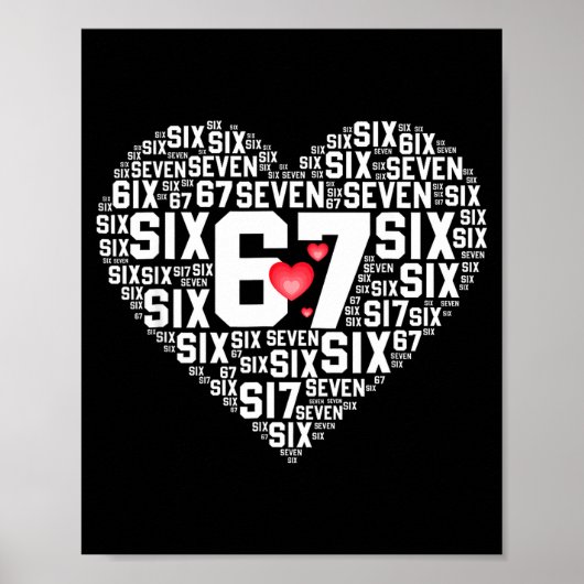 Valentijnsdag Grappig 67 Meme Zes Zeven 6 7 Valent Poster (Voorkant)