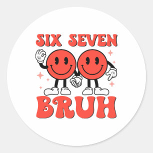 Valentijnsdag Grappig 67 Meme Zes Zeven 6 7 Valent Ronde Sticker