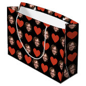 Valentijnsdag Grappig Aangepaste Gezichtsfoto Lief Groot Cadeauzakje (Achterkant Gekanteld)
