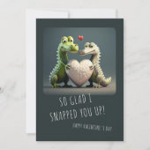 Valentijnsdag Grappig Alligator Krokodil Koppel Kaart (Voorkant)