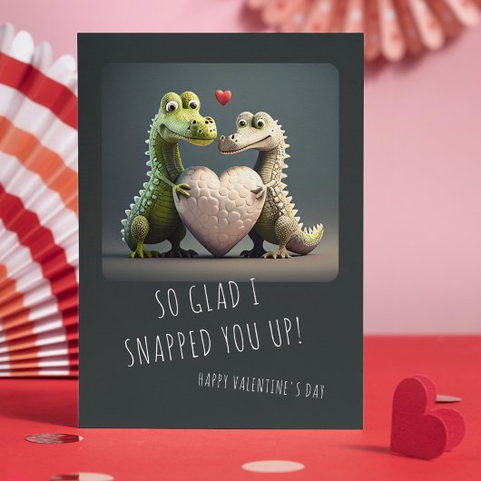 Valentijnsdag Grappig Alligator Krokodil Koppel Kaart