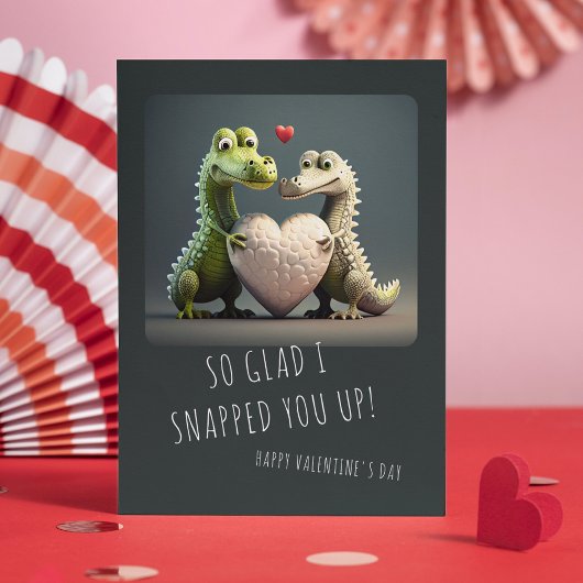 Valentijnsdag Grappig Alligator Krokodil Koppel Kaart