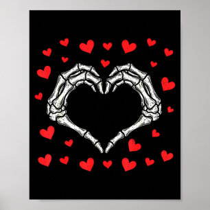 Valentijnsdag Grappig Skelet Handen Hart Jongens M Poster