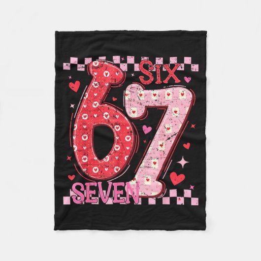 Valentijnsdag Grappig Zes Zeven 6 7 Meme Bargoens Fleece Deken (Voorkant)