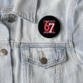 Valentijnsdag Grappig Zes Zeven 6 7 Meme Bargoens  Ronde Button 5,7 Cm (In situ)