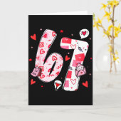 Valentijnsdag Grappig Zes Zeven 6 7 Meme Mannen Vr Kaart (Gele Bloem)