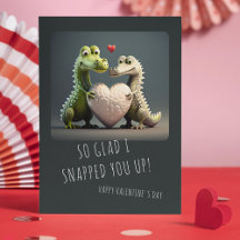 Valentijnsdag Grappige Alligator Krokodil Koppel