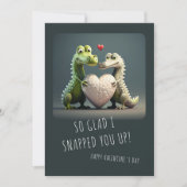 Valentijnsdag Grappige Alligator Krokodil Koppel Kaart (Voorkant)