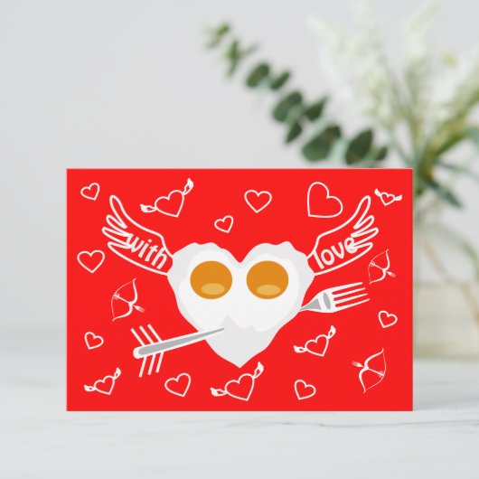 Valentijnsdag grappige hart aangepaste uitnodiging (Staand voorkant)