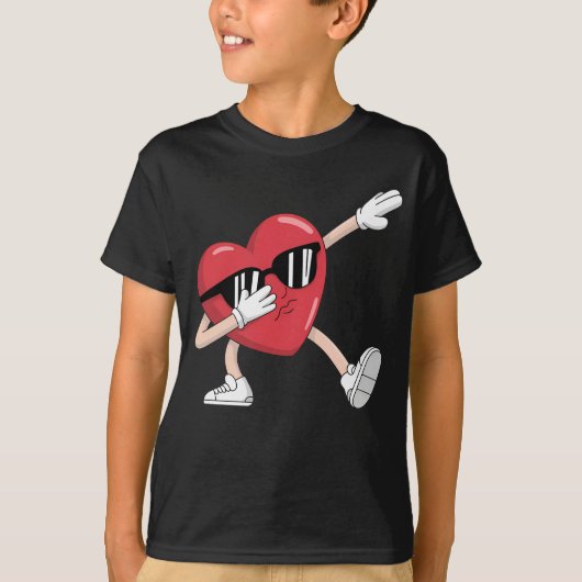 Valentijnsdag Grappige Jongens Meisjes Dabbing Har T-shirt (Voorkant)